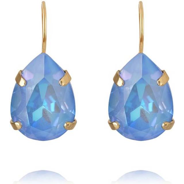 Caroline Svedbom - Mini Drop Clasp Earrings Gold Ocean Blue Delite
