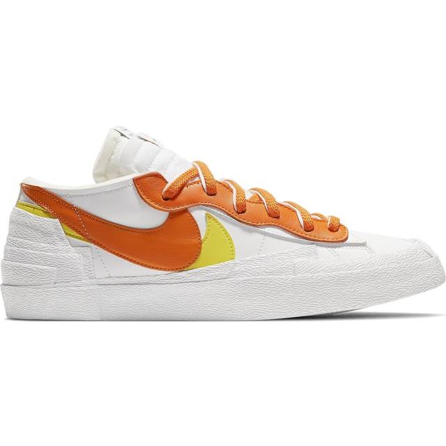 Nike blazer low x sacai dd1877 100 white magma orange swoosh shoes size 8, 9 uk