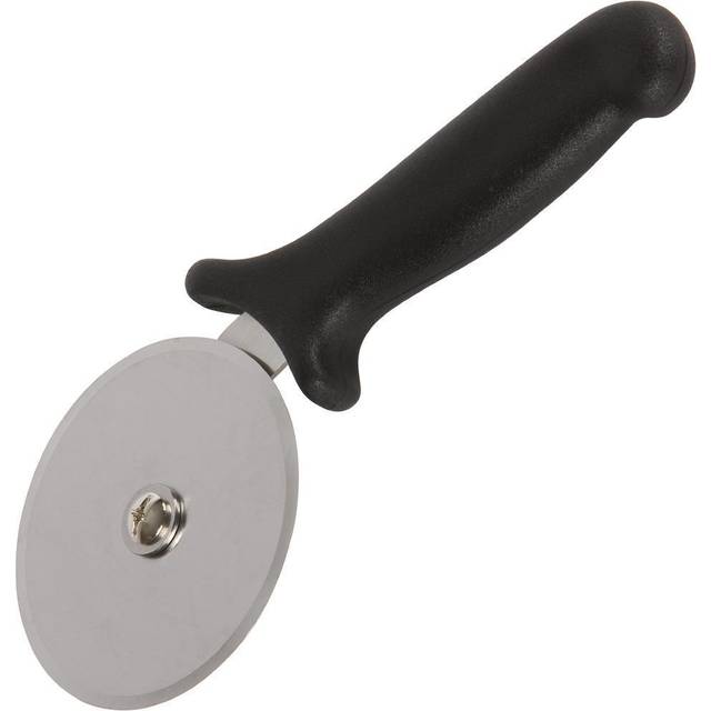 Hygiplas Pizza Wheel - Black, Large Stainless Steel with Tough Plastic Handle