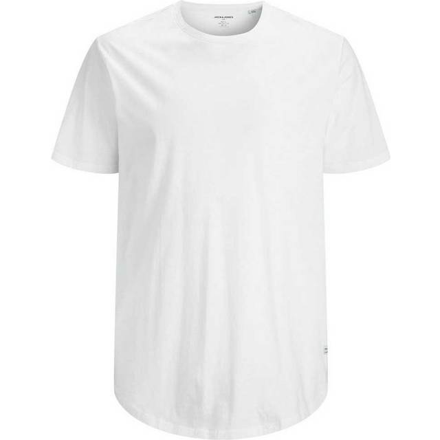 Herr JACK & JONES Grund T-shirt Storlek Plus Crewneck Kortärmad Tröja Överdimensionerade Shortsleeve JJENOA, Color:White, Size:5XL