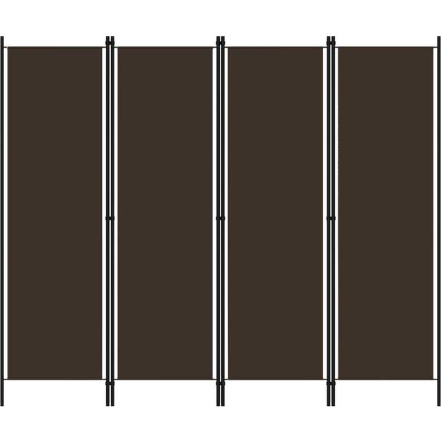 Rumsavdelare 4 paneler brun 200x180 cm