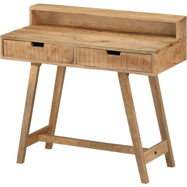 vidaXL Desk 100x45x90 cm Solid Rough Mango Wood - Brown