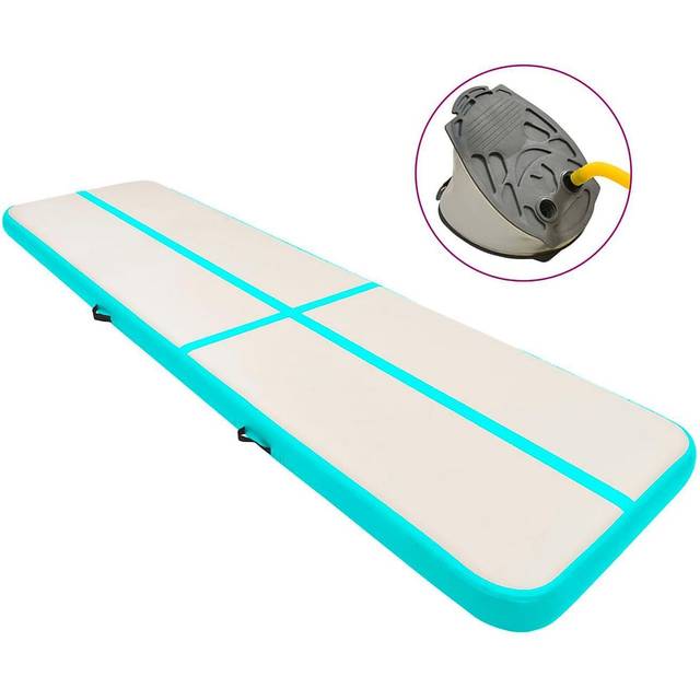 Vidaxl Inflatable Gymnastics Mat With Pump 600x100x15 Cm Pvc Green