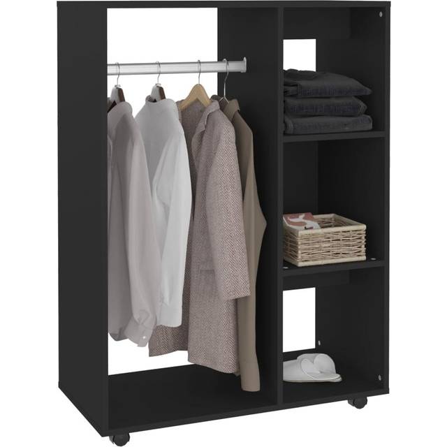 Garderob svart 80x40x110 cm konstruerat trä