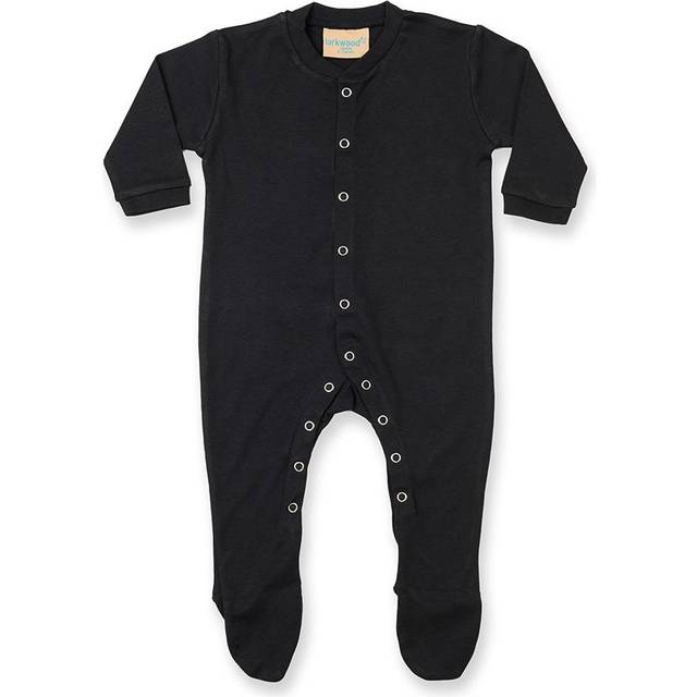 Larkwood Baby Unisex Plain Long Sleeved Sleepsuit 12-18 black