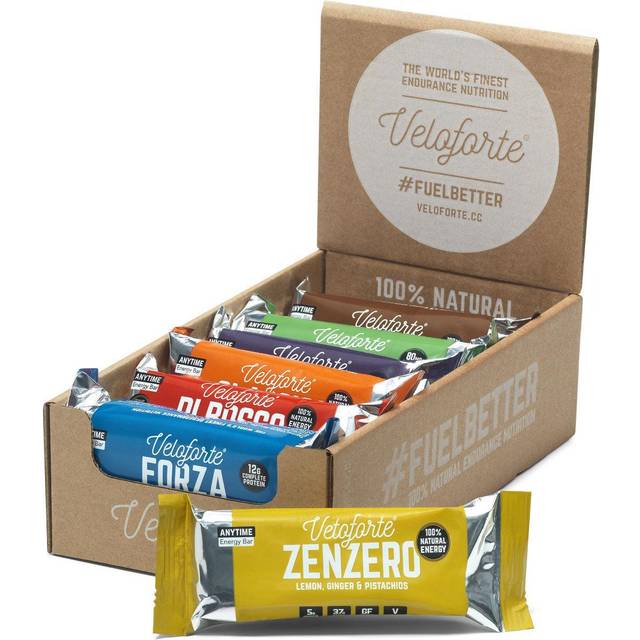 Veloforte Assorted Natural Energy Bar Box of 12 x 70g Bars