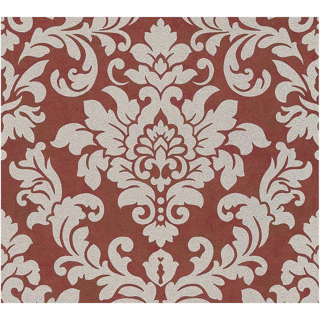 AS Creation Glitter Damask Red Wallpaper Glamorous Paste The Wall Blown Vinyl