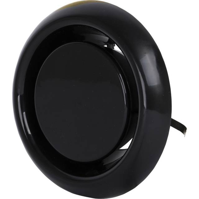 Frånluftsventil i plast, svart, 125 mm