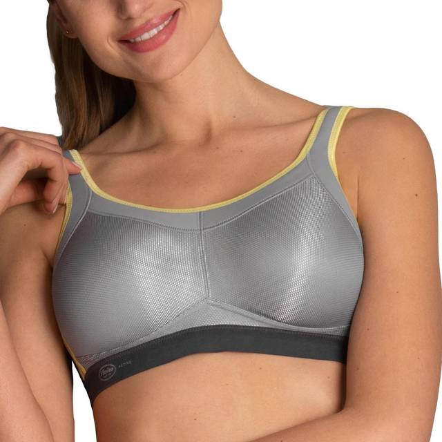 Anita Womens Momentum Sports Bra - Grey Polyamide - Size 32D