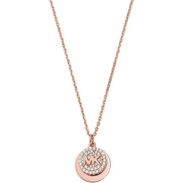 Michael Kors Brilliance 14ct Rose Gold Plated Disc Pendant