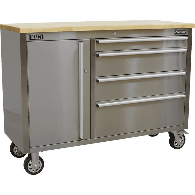Sealey Mobile Stainless Steel Tool Cabinet 4 Drawer