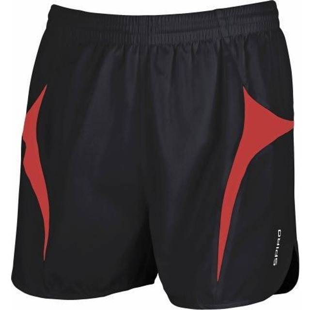 (XS, Black/Red) Spiro Mens Sports Micro-Lite Running Shorts