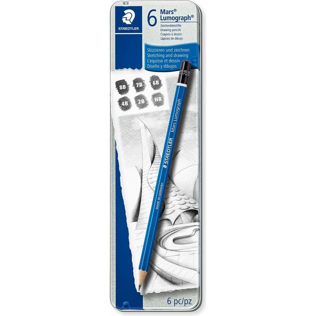 Staedtler Mars Lumograph Pencil Tin Set of 6