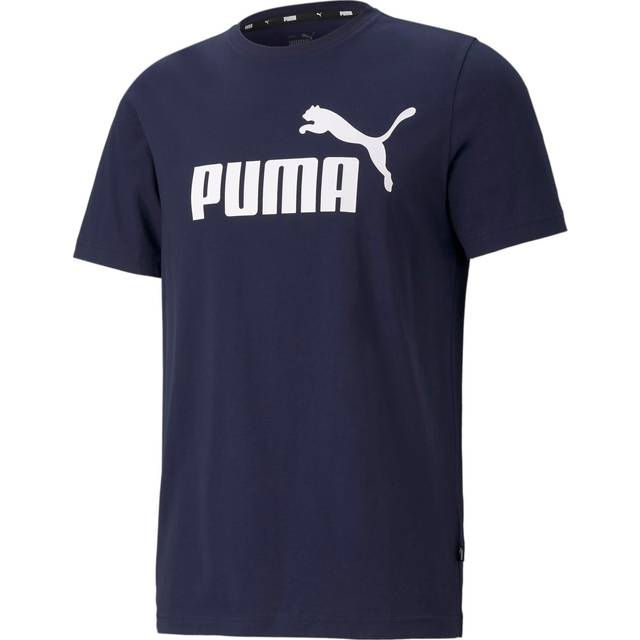 Puma Mens Essentials Logo T-Shirt - Blue Polycotton - Size Medium
