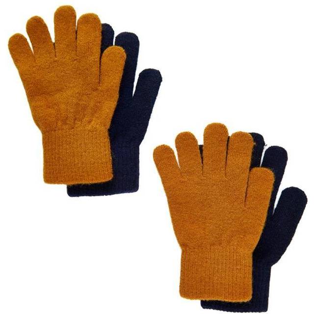 CeLaVi Handskar - Ull/Nylon - 2-pack - Pumpkin Spice/Navy - CeLaVi - 7-12 år (122-152) - Handskar