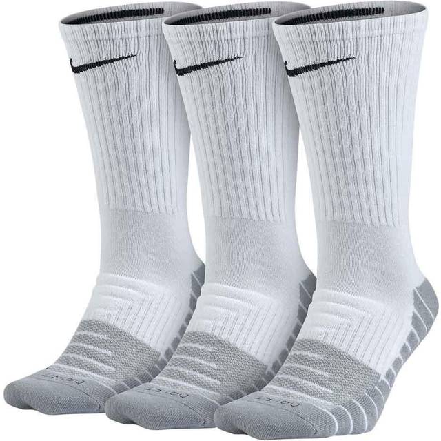 (White, L (UK8 - UK11)) Nike Dri Fit Mens Cushion Crew Socks SX5547