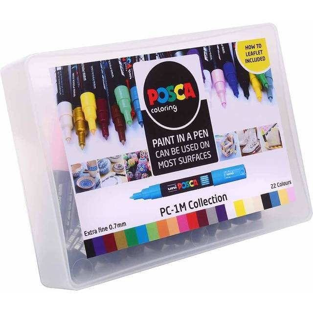 Uni Posca Marker Extra Fine Tip PC-1M Collection Box Pack of 22, Assorted