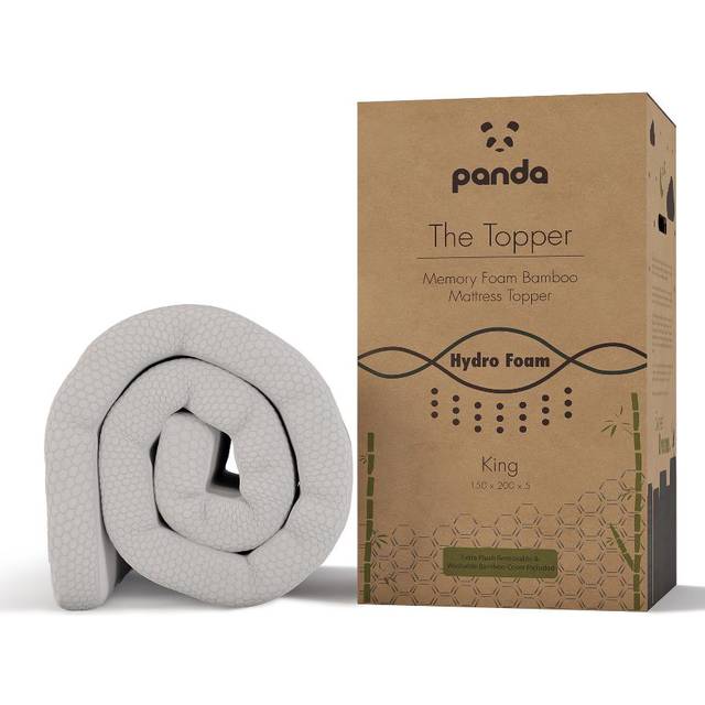 Panda Memory Foam Bamboo Mattress Topper - King, White
