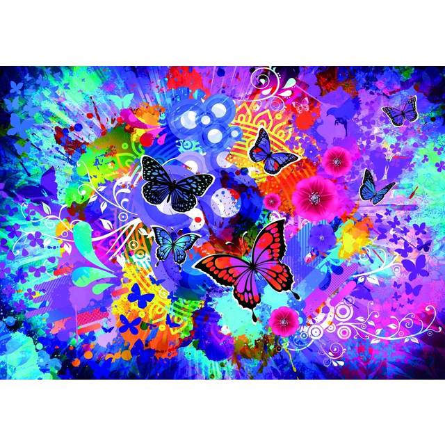 Colorful Flowers and Butterflies