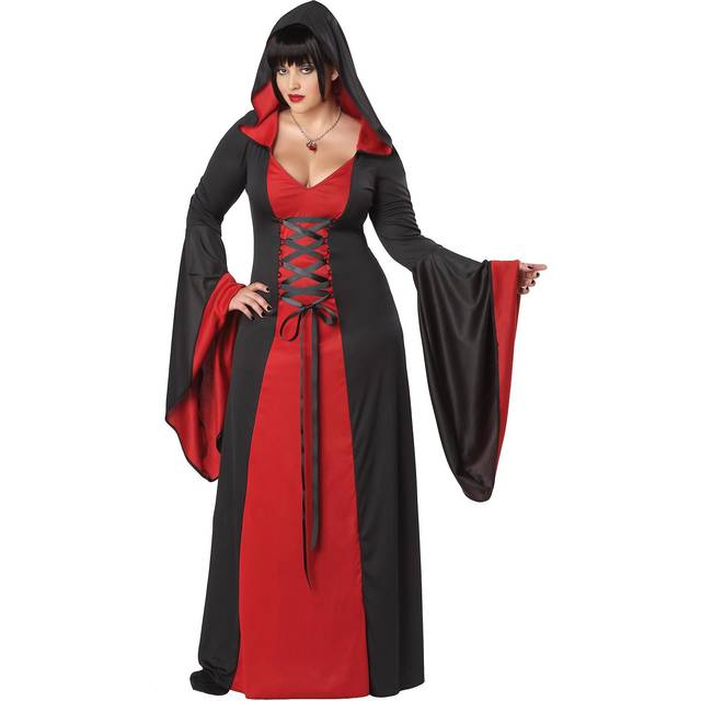 Deluxe Plus Size Hooded Robe Costume | Plus Size Costumes - Black&#47;Red (3X)