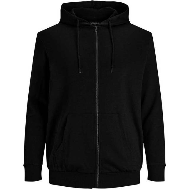 JACK & JONES Jjebasic dragkedja huva Noos Ps kofta tröja, svart, XXL plus size