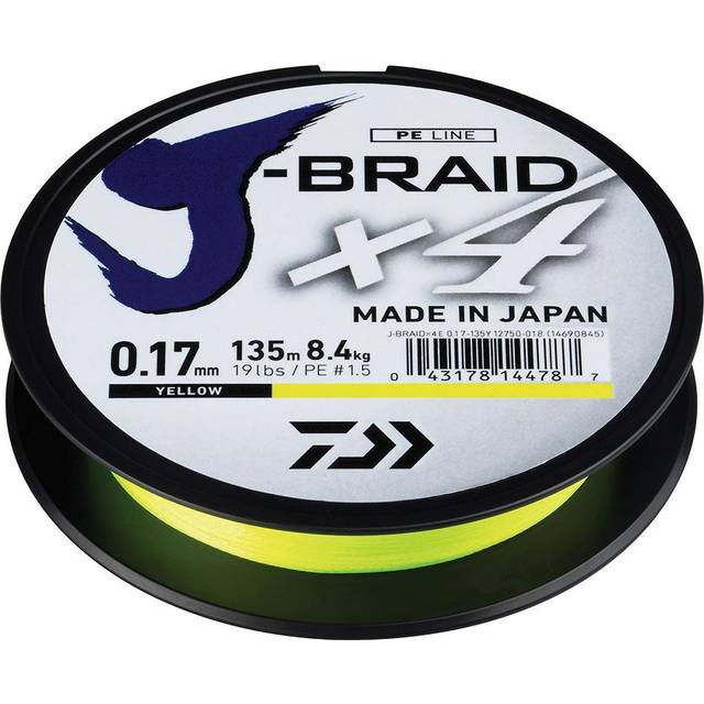 Daiwa J-Braid X4 0.17mm 135m Yellow -