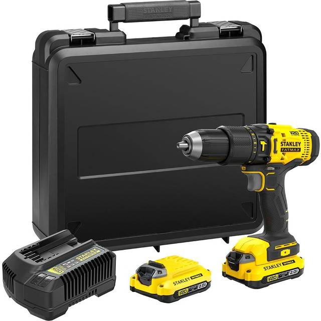 Stanley Fatmax V20 SFMCD711 18v Cordless Combi Drill 2 x 2ah Li-ion Battery Charger Case