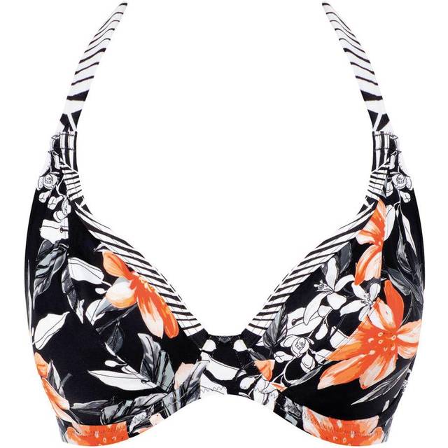 Fantasie Womens Port Maria Halter Plunge Bikini Top - Black Nylon - Size 32DD