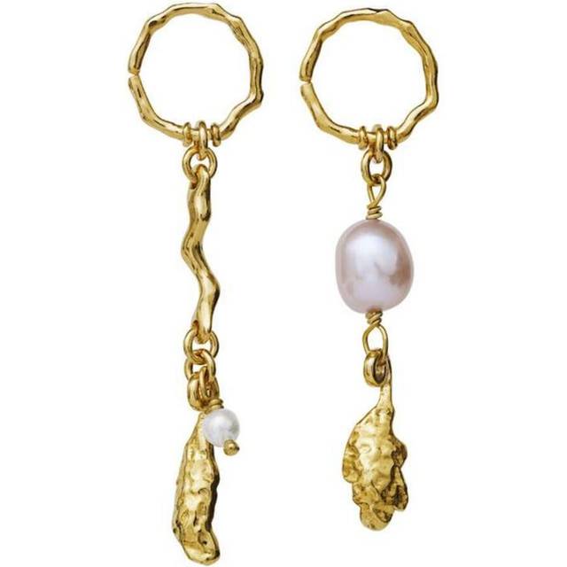 Maanesten Lyric Earrings - Gold/Pearls - gavehylden.dk