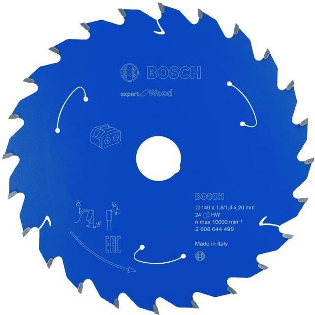 Bosch Expert Cordless Wood Cutting Circular Saw Blade 140mm 24T 20mm