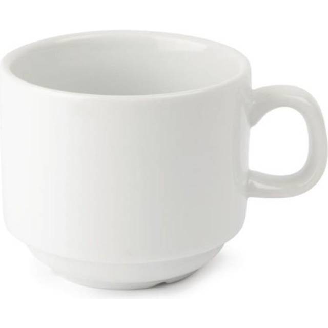 Olympia Whiteware Stacking Tea Cups 7oz 200ml (12 pack)