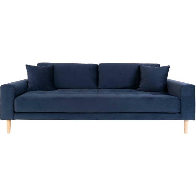Lido soffa 3-sits velour inkl. 2 prydnadskuddar, grön.