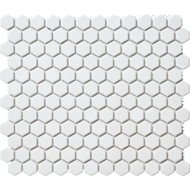 Mosaik Hexagon Vit Blank 2,3X2,3Cm Pris Per Ark