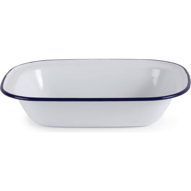 Olympia Enamel Dishes Rectangular 280 x 190mm (Pack of 6) - Blue and White