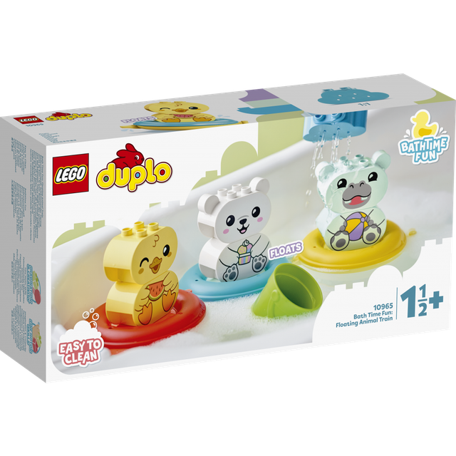 LEGO DUPLO Skoj i Badet: Flytande Djurtåg, Badleksak för Bebisar 1,5+ År med Anka 10965