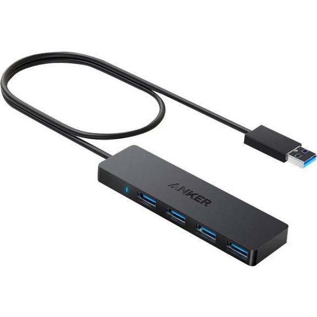 Anker - 4-Port Ultra Slim USB3.0 Data Hub, Svart