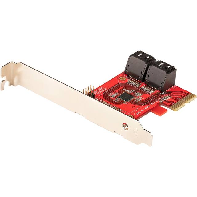 StarTech.com SATA PCIe-kort - 4-portars PCIe SATA-expansionskort - 6 Gbps - låg/full profil - staplade SATA-kontakter - ASM1164 icke-raid - PCI Express till SATA-omvandlare (4P6G-PCIE-SATA-CARD)