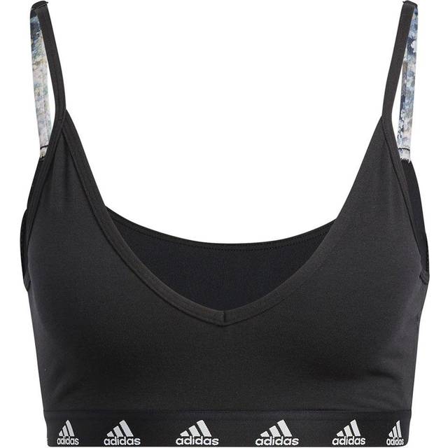 adidas Purebare Light-Support Bra - Black / White - 2XL (A-C)