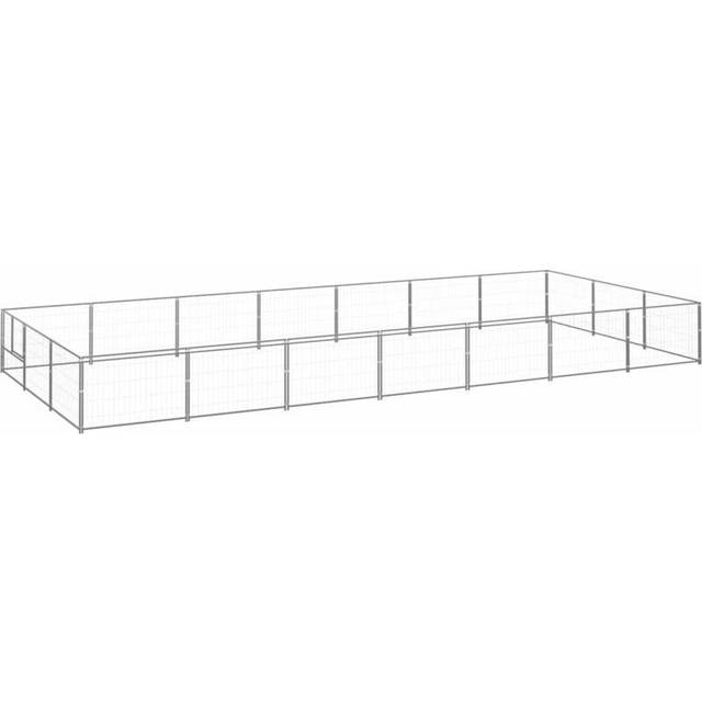 Vidaxl Dog Kennel Silver 21 M² Steel