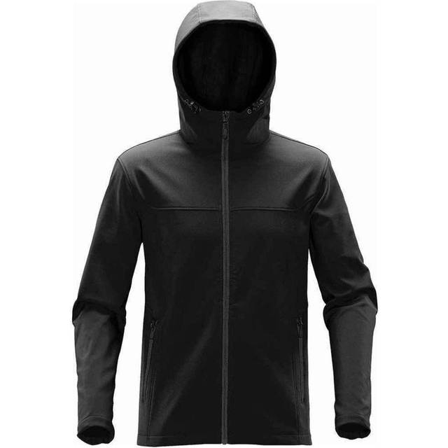 (L, Black/Dolphin) Stormtech Mens Orbiter Hooded Soft Shell Jacket