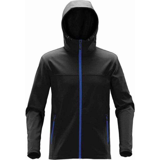 (S, Black/Azure) Stormtech Mens Orbiter Hooded Soft Shell Jacket
