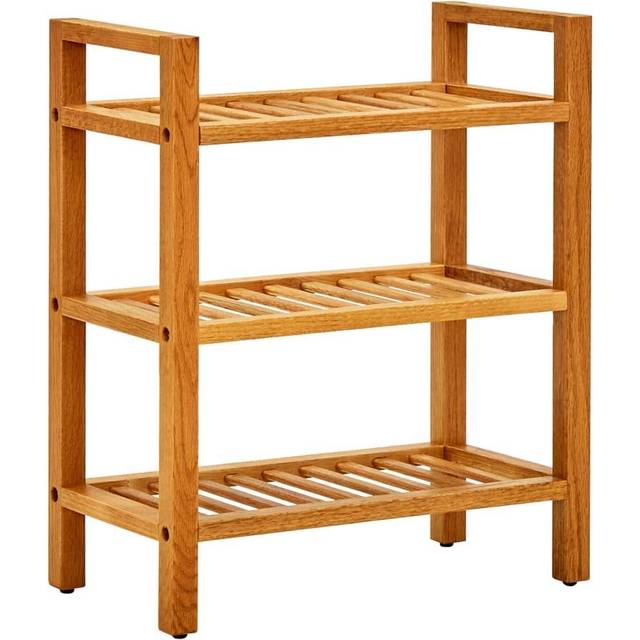 Skohylla med 3 hyllor 50x27x60 cm massiv ek