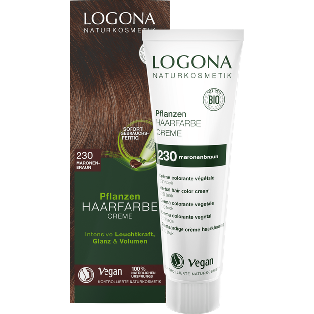 Logona Herbal Hair Color Cream, 230 kastanj brun, 150 ml