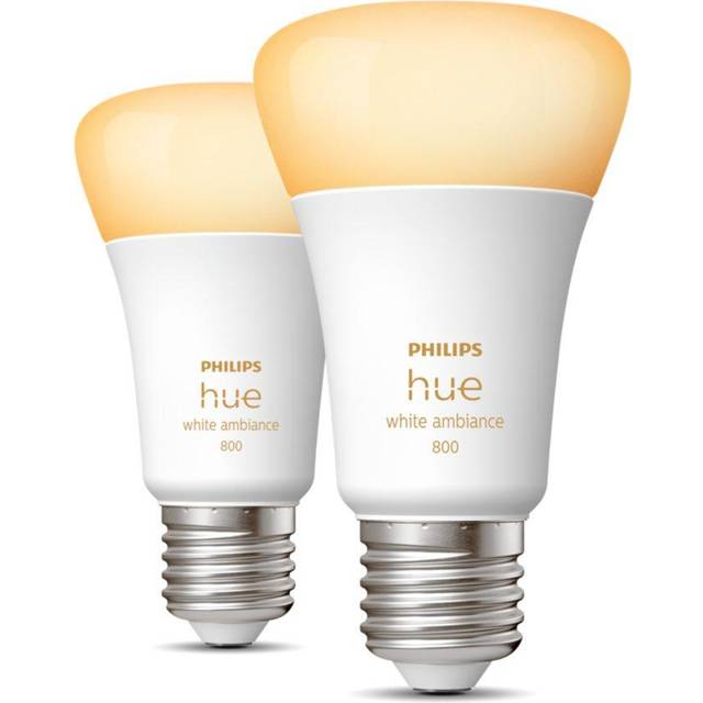 Set of 2 Philips HUE Smart 6W ES GLS LED Dimmable Bulbs - White