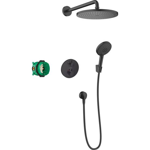 Hansgrohe Croma Matt Black 280 1Jet Shower System with Ecostat S