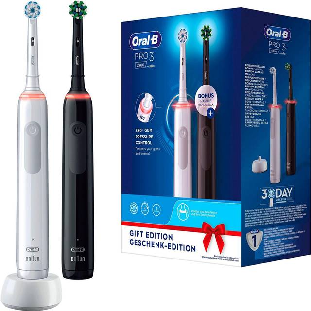 Oral B Pro 3 3900 Elektriska tandborstar Duo Black & White
