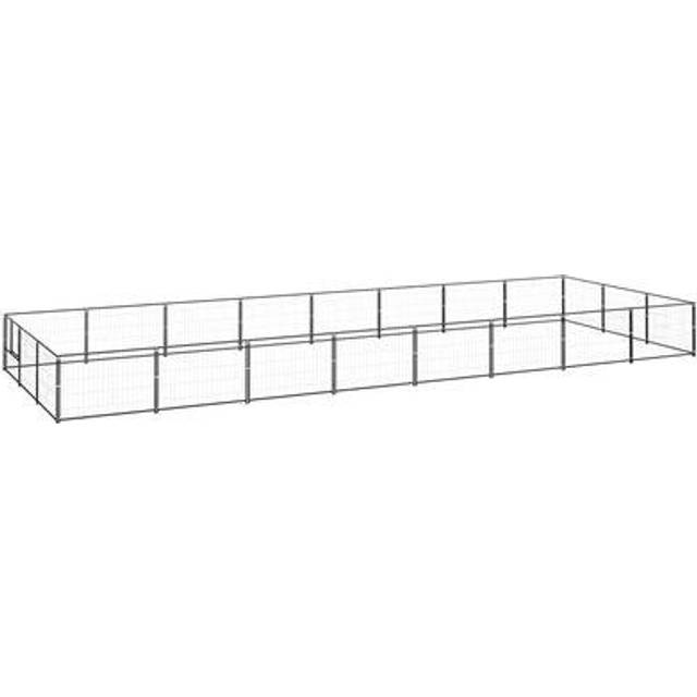 vidaXL Hundgård silver 24 m² stål