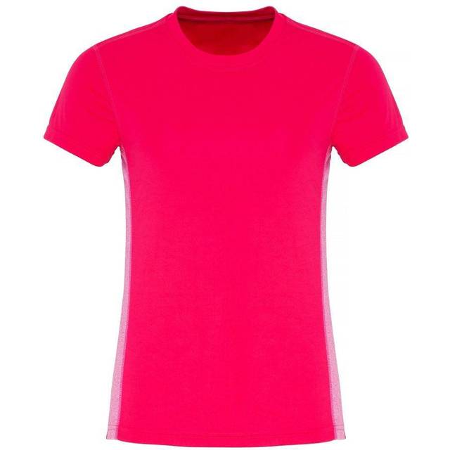 (XS, Hot Pink/Pink Melange) TriDri Womens/Ladies Contrast Panel Performance T-Shirt