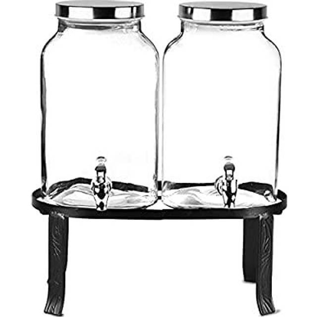 Dual Mason Jar Drinks Dispenser with Stand 10ltr