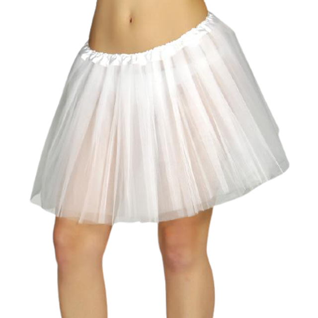Ladies 1980s 80s 1990s 90s fancy dress tutu white 40cm stretch waist 22-36" fg